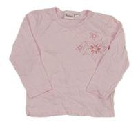 Světlerůžové triko s květy impidimpi