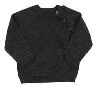 Tmavošedý melírovaný svetr Tu