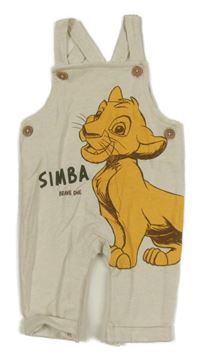 Světlebéžové melírované laclové tepláky se Simbou Disney