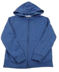 Tmavomodrá melírovaná propínací mikina s kapucí H&M