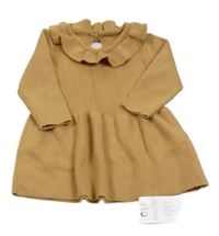 Nové - hnědé svetrové šaty s volánkem George