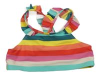 Barevná pruhovaná žebrovaná plavková lambáda s volánky Topolino