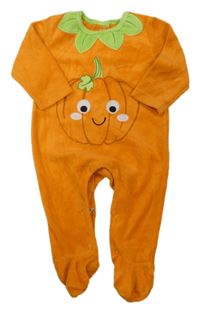 Oranžovo-zelený sametový overal - dýně
