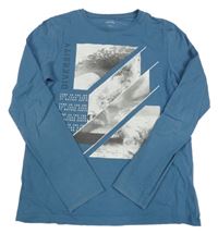 Tmavomodrošedé triko s potiskem name it.