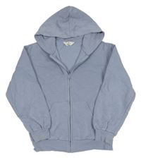 Modrošedá propínací mikina s kapucí H&M