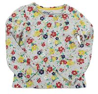 Světlešedé melírované květované triko Mothercare