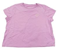 Růžové crop tričko se srdíčkem M&S