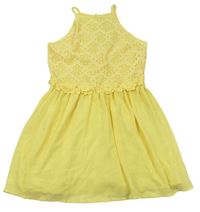 Žluté tylovo/krajkované šaty New Look