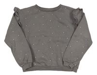 Šedá puntíkatá mikina s volánky H&M