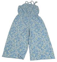 Modro-bílý květovaný culottes overal Primark