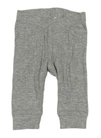 Šedé melírované žebrované lehké tepláky H&M