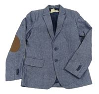 Tmavomodré melírované slavnostní sako H&M