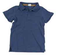 Tmavomodré polo tričko H&M