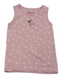 Růžový puntíkatý top s Minnie Disney