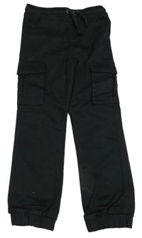 Černé plátěné cargo cuff kalhoty zn. Tu