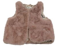 Starorůžová kožešinová podšitá vesta zn. H&M