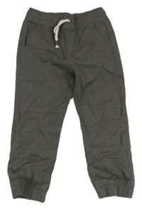 Tmavošedé plátěné cuff kalhoty F&F