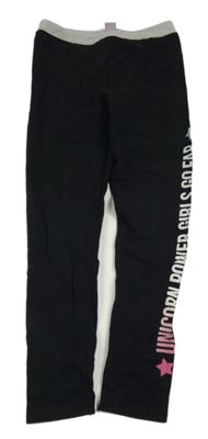 Černé legíny s nápisem a hvězdami Dopodopo