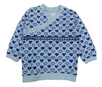 Světlemodrá lehká mikina se srdíčky