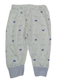 Bílé lehké tepláky s medvědy