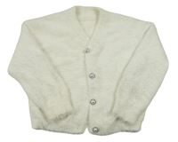 Smetanový chlupatý propínací svetr Dunnes