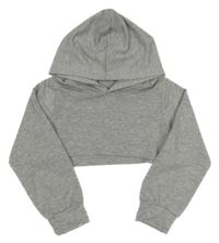 Šedá melírovaná crop mikina s kapucí Shein