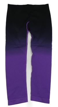 Černo-fialové ombré spodní legíny s puntíky Shein