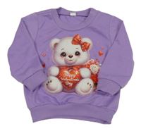 Levandulová mikina s medvědem