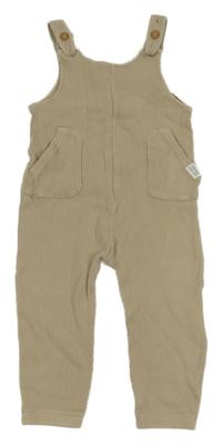 Béžové žebrované laclové tepláky H&M