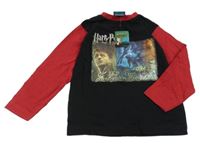 Nové - Červeno-černé triko s Harry Potterem
