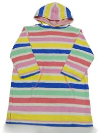 Bílo-barevný pruhovaný froté župan s kapucí John Lewis