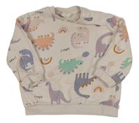Pudrová mikina s dinosaury H&M