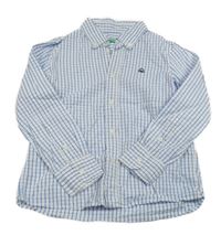 Bílo-modrá kostkovaná košile Benetton