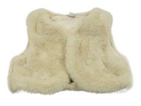 Béžová kožešinová podšitá crop vesta Lindex