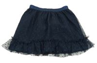 Tmavomodrá puntíkatá tylová sukně Name it