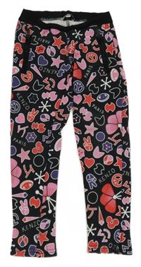 Černé tepláky s obrázky Kenzo