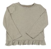 Hnědé žebrované úpletové triko Peacocks