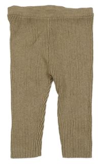 Hnědé žebrované pletené tepláky F&F