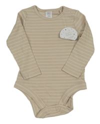Nové - Béžovo-smetanové pruhované žebrované body