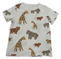 Smetanové tričko se zvířaty H&M