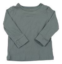Khaki žebrované triko H&M