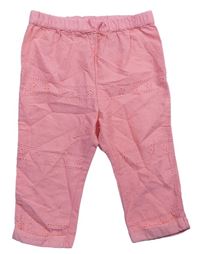 Růžové lehké madeirové kalhoty H&M