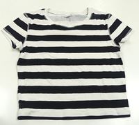 Bílo-černé pruhované crop tričko Lindex