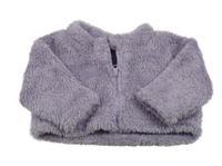 Fialová chlupatá propínací mikina 