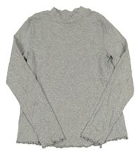 Šedé žebrované triko alive 