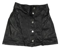 Černá koženková propínací sukně 