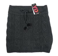 Nové - tmavošedá vzorovaná pletená sukně Yd.