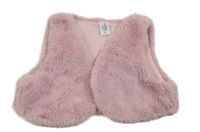 Světlerůžová kožešinová podšitá crop vesta Topolino