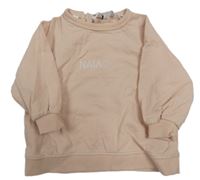 Světlerůžová mikina s nápisem Zara