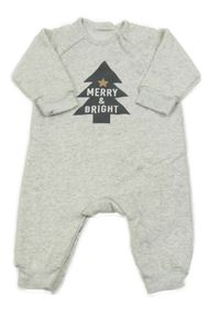 Šedý melírovaný zateplený teplákový overal se stromkem Next